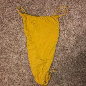 Yellow backless strappy bodysuit